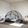 vidaXL Moskytiéra jurta s dverami 220 čierna 200x120x130 cm