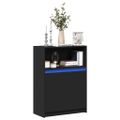 vidaXL Komoda s LED čierna 72x34x100 cm kompozitné drevo