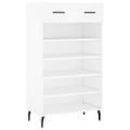vidaXL Botník biely 60x35x105 cm kompozitné drevo