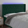 vidaXL Čelo postele s LED tmavozelené 183x16x118/128 cm zamat