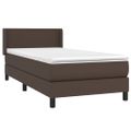 vidaXL Boxspring posteľ s matracom hnedá 90x200 cm umelá koža