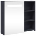 vidaXL Kúpeľňová zrkadlová skrinka s LED svetlom šedá 60x13x52 cm