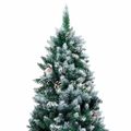vidaXL Zasnežený umelý vianočný stromček s borovicovými šiškami 240 cm