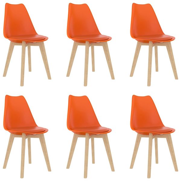 vidaXL Jedálenské stoličky 6 ks, oranžové, plast