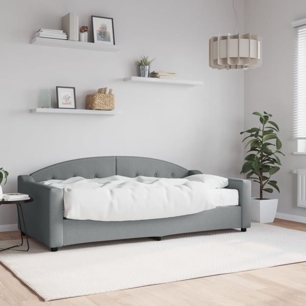vidaXL Denná posteľ s matracom bledosivá 90x190 cm látka