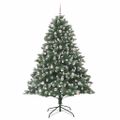 vidaXL Umelý vianočný stromček Zelená 240 cm PVC, plast a oceľ