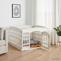 vidaXL 4-panelový psí hrací priestor 88 x 88 x 56 cm Plast Biela