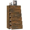 vidaXL Komoda so 6 zásuvkami dymový dub 50x34x96 cm spracované drevo