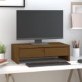 vidaXL Stojan na monitor medovo-hnedý 50x27x15 cm masívna borovica