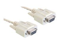 Null modem kábel - DB-9 (F) do DB-9 (F) - 5 m - krídlové skrutky - sivá