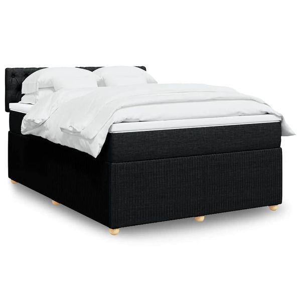 vidaXL Boxspring posteľ s matracom čierny 140x190 cm látka