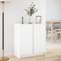 vidaXL Komoda s LED biela 77x34x85 cm kompozitné drevo