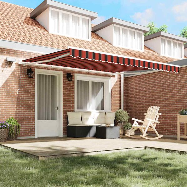 vidaXL Sklopná markíza oranžová a hnedá 400 × 300 cm Tkanina a hliník