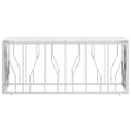 vidaXL Konferenčný stolík strieborný 110x45x45 cm nehrdz. oceľ a sklo