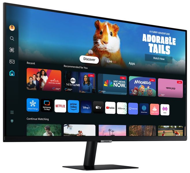 Samsung Smart Monitor/M50D/32"/VA/FHD/60Hz/4ms/Black/2R LED monitor, 32", VA, 1920×1080, 16:9, 4ms, 250cd/m2, 3000:1, 2× USB, 2× HDMI, Wi-Fi, Bluetooth, en. trieda E, čierny