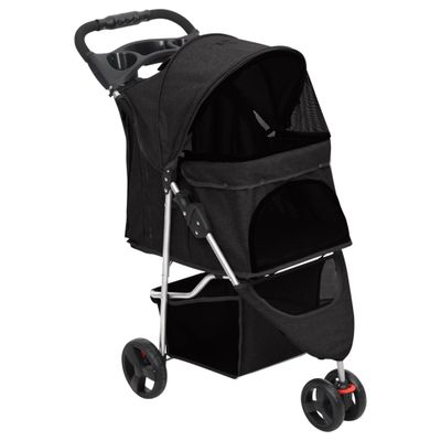vidaXL Skladací kočík pre psa čierny 80x46x98 cm oxfordská tkanina