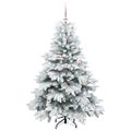 vidaXL Umelý vianočný stromček s 150 LED-i Biela 150 cm PE a PVC