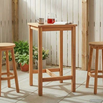 vidaXL Barový stôl Prírodná 60 x 60 x 105 cm Masívny teak