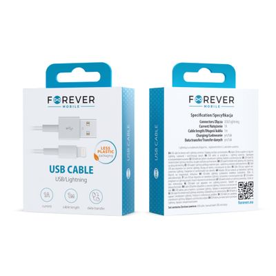 Forever kábel USB - Lightning 1,0 m 1A biela