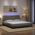 vidaXL Rám postele s LED bez matraca Hvar Taupe 180x200 cm Látka
