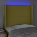vidaXL Čelo postele s LED zelené 93x16x118/128 cm látka