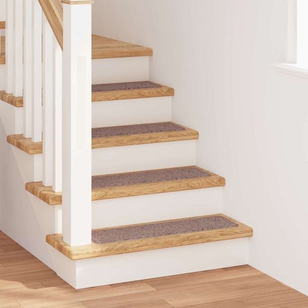 vidaXL Protišmykové schodové rohože 15 ks 75 x 20 cm Svetlohnedá PP