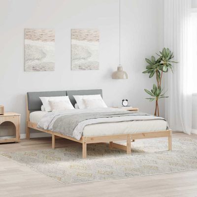 vidaXL Rám postele Hnedá a svetlo šedá 160 x 200 cm Borovicový masív