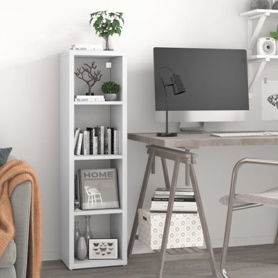 vidaXL Nástenná polica v tvare kocky, biela 37x29,5x134,5 cm, MDF