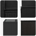 vidaXL Sada pohoviek 8 ks Čierna Poly ratan a oceľ