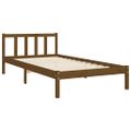 vidaXL Posteľný rám s čelom medovohnedý 90x200 cm masívne drevo
