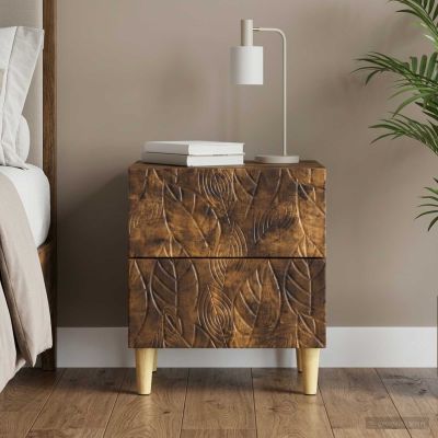 vidaXL Nočný stolík Dymový dub 43 x 34,5 x 48 cm Kompozitné drevo