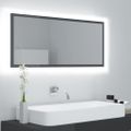 vidaXL LED kúpeľňové zrkadlo lesklé sivé 100x8,5x37 cm akryl