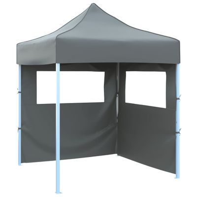 vidaXL Profesionálny skladací párty stan+2 steny 2x2 m, oceľ, antracit