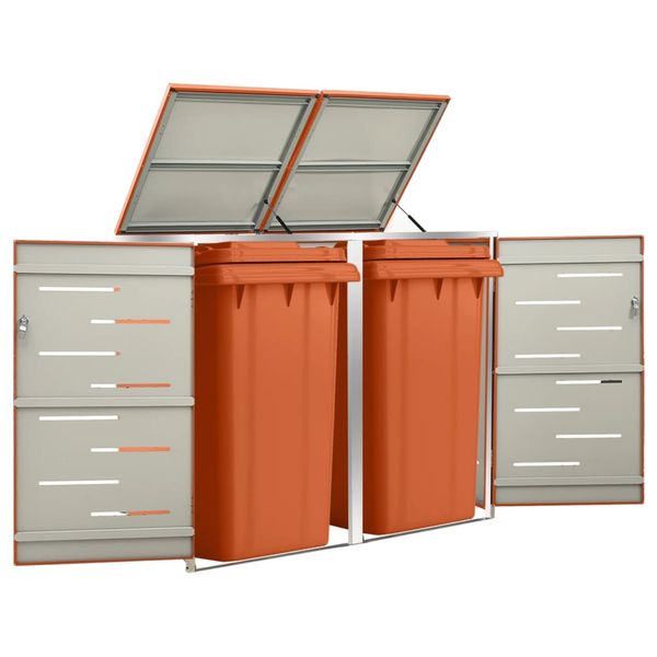 vidaXL Ohrada na 2 odpadkové koše 138x77,5x112,5 cm nehrdzavejúca oceľ