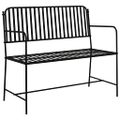 vidaXL Záhradná lavička 2 -Seater 103,5 x 51,5 x 90 cm Oceľ Čierna