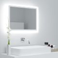 vidaXL Kúpeľňové zrkadlo s LED, biele 60x8,5x37 cm, akryl