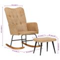 vidaXL Hojdacie kreslo s podnožkou krémové vintage plátno