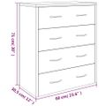 vidaXL Komoda so 4 zásuvkami 60x30,5x71 cm hnedý dub