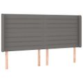 vidaXL Čelo postele s LED tmavosivé 183x16x118/128 cm látka