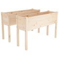 vidaXL Záhradné kvetináče 2 ks 110x31x70 cm, borovicový masív