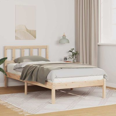 vidaXL Rám postele Hnedá 100 x 200 cm Masívne borovicové drevo