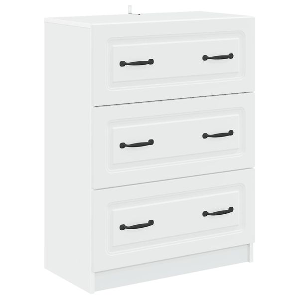 vidaXL Zásuvkový kabinet Biela 66 x 34,5 x 87 cm Kompozitné drevo