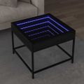 vidaXL Konferenčný stolík s nekonečnými LED čierny 50x50x41 cm