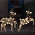 vidaXL Vianočné soby 2 ks zlaté 40 LED diód