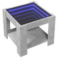 vidaXL Konferenčný stolík s LED betónový 53x53x45 cm kompozitné drevo