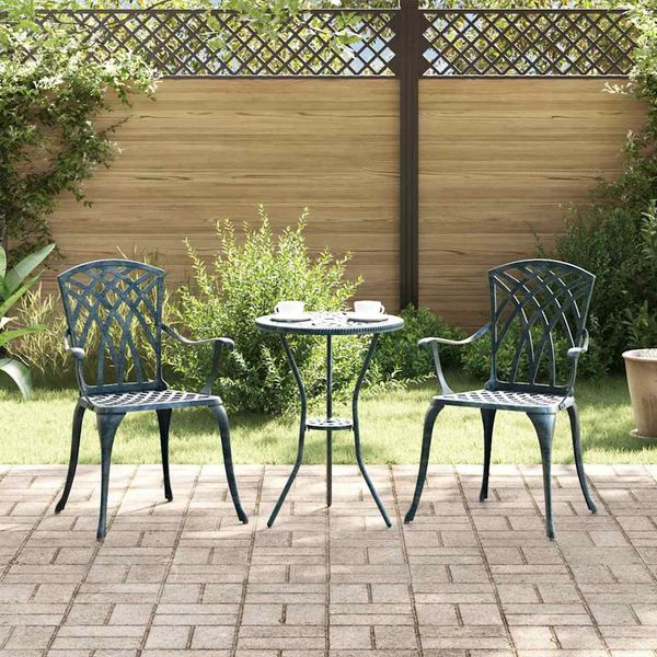 vidaXL Záhradná stolička 2 pcs Zelená 53 x 51 x 88,5cm Hliník