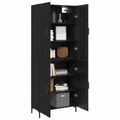 vidaXL Highboard Čierny dub 69,5 x 34 x 180 cm Kompozitné drevo
