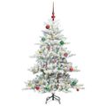 vidaXL Umelý Sklápací Vianočný Stromček Biela 150 cm PVC a oceľ
