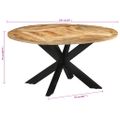 vidaXL Jedálenský stôl Ø150x76 cm surový mangový masív