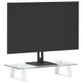 vidaXL Stojan na monitor biely 40x20x8 cm tvrdené sklo a kov